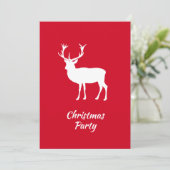 Invitation Fête de Noël des cerfs ou rennes blancs (Debout devant)