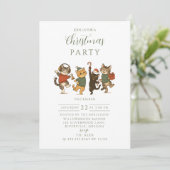 Invitation Fête de Noël des chats de Noël (Debout devant)