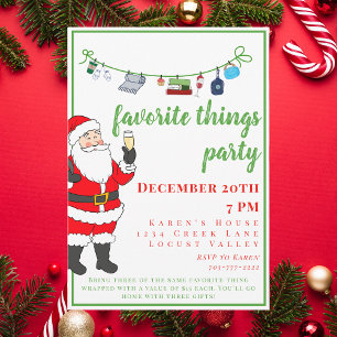 Invitation Fête de Noël des Choses Préférées de Santa Champag