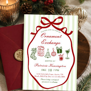 Invitation Fête de Noël des Choses Préférées Dessinées à la M