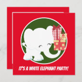 Invitation Fête de Noël des éléphants blancs (Devant / Derrière)