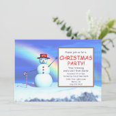 Invitation Fête de Noël des enfants Snowman (Debout devant)
