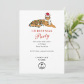 Invitation Fête de Noël des entreprises de Tiger de Noël (Debout devant)