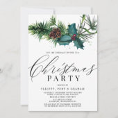 Invitation Fête de Noël des entreprises Holly et Pine (Devant)