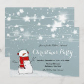 Invitation Fête de Noël des Étoiles de neige rouge de Scarf S (Devant / Derrière)