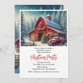 Invitation Fête de Noël des fermiers et camions rouges (Devant / Derrière)