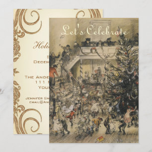 Invitation Fête de Noël des Fêtes d'Art Victorien Vintage