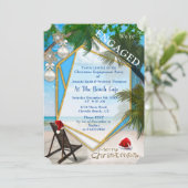 Invitation Fête de Noël des Fiançailles de vacances (Debout devant)