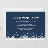 Invitation Fête de Noël des Flèches de neige bleues et blanch (Devant)