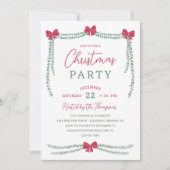 Invitation Fête de Noël des Garlands à la Bow rouge (Devant)