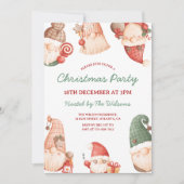 Invitation Fête de Noël des Gnomes Mignons (Devant)