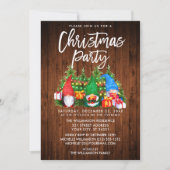 Invitation Fête de Noël des Gnomes rustiques (Devant)