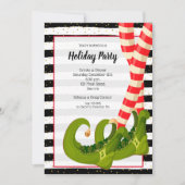 Invitation Fête de Noël des Jambes d'elfes Whimsical (Devant)