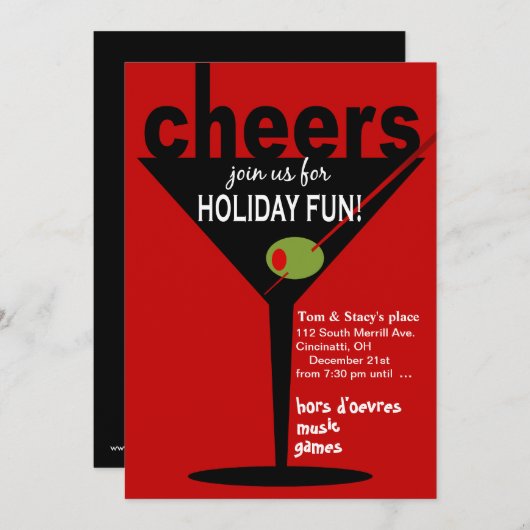 Invitation Fête de Noël des Martini (Devant / Derrière)