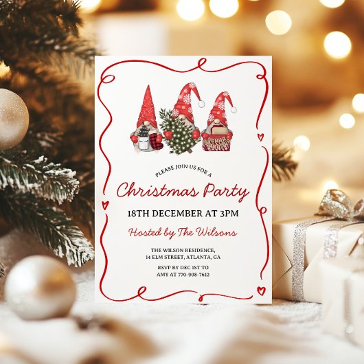 Invitation Fête de Noël des Nains Rouges Mignons