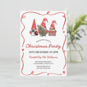 Invitation Fête de Noël des Nains Rouges Mignons (Debout devant)
