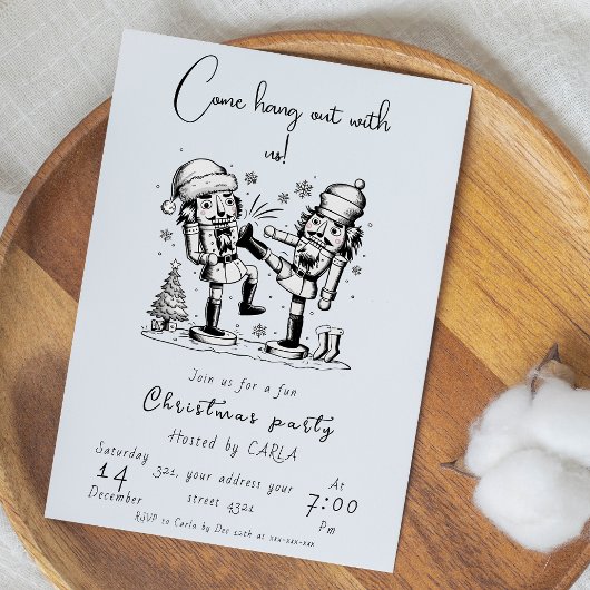 Invitation Fête de Noël des noisettes amusantes