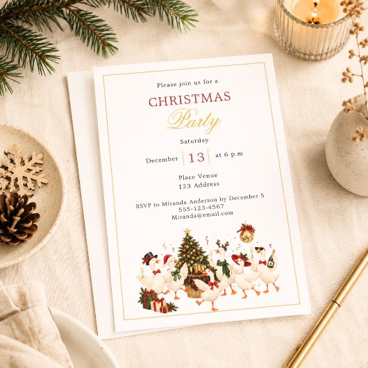 Invitation Fête de Noël des oies
