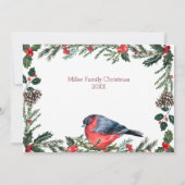 Invitation Fête de Noël des oiseaux rouges d'hiver (Dos)