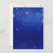 Invitation Fête de Noël des Ornements d'argent du Blue Bokeh (Dos)