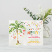 Invitation Fête de Noël des palmiers tropicaux (Debout devant)