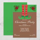 Invitation Fête de Noël des Pieds-Elf (Devant / Derrière)