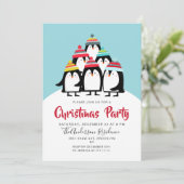 Invitation Fête de Noël des pingouins amusants (Debout devant)