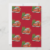 Invitation Fête de Noël des pins de Camion Rouge (Dos)