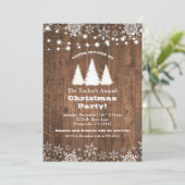 Invitation Fête de Noël des pins russes et des cordes (Debout devant)