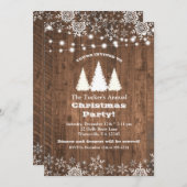 Invitation Fête de Noël des pins russes et des cordes (Devant / Derrière)