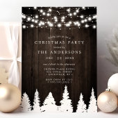 Invitation Fête de Noël des pins rustiques