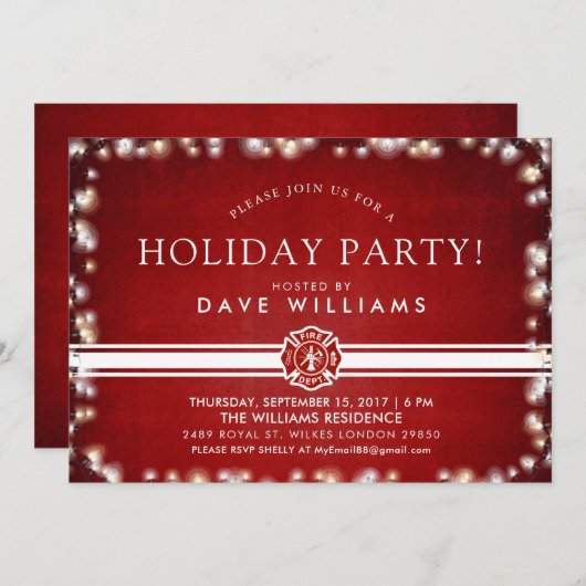 Invitation Fête de Noël des pompiers (Devant / Derrière)