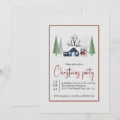 Invitation Fête de Noël des ratons d'hiver et des chutes de n (Devant / Derrière)