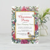 Invitation Fête de Noël des Roses d'hiver Floral Wreath (Debout devant)