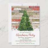 Invitation Fête de Noël des sapins de Noël rustiques (Devant)