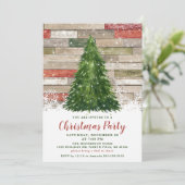 Invitation Fête de Noël des sapins de Noël rustiques (Debout devant)