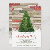 Invitation Fête de Noël des sapins de Noël rustiques (Devant / Derrière)