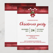 Invitation Fête de Noël des Sucres de canne rouges et blancs (Devant / Derrière)