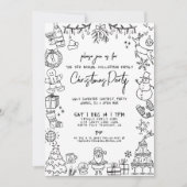 Invitation Fête de Noël Dessinée à la Main (Devant)