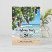 Invitation Fête de Noël d'été à la plage (Debout devant)