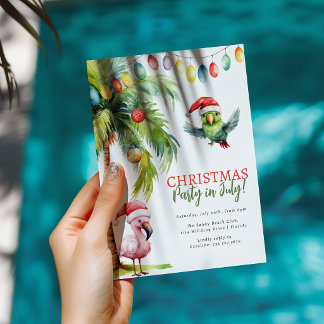 Invitation Fête de Noël d'été amusante en juillet