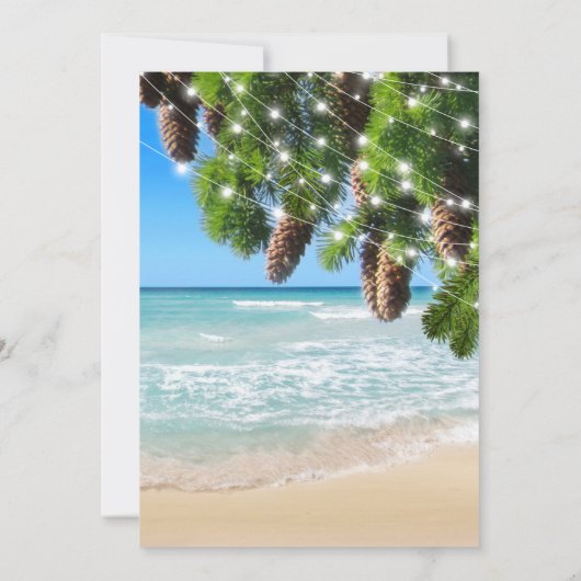Invitation Fête de Noël d'été de plage (Dos)