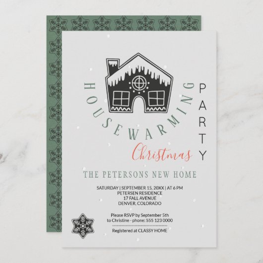 Invitation Fête de Noël d'hiver (Devant / Derrière)