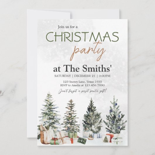 Invitation Fête de Noël d'hiver (Devant)