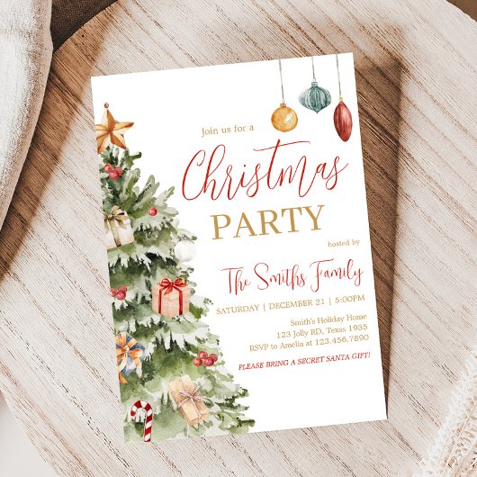 Invitation Fête de Noël d'hiver