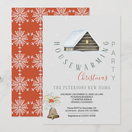 Invitation Fête de Noël d'hiver (Devant / Derrière)