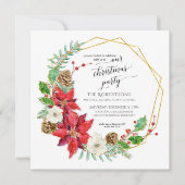 Invitation Fête de Noël d'hiver Aquarelle | Carré (Devant)