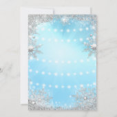 Invitation Fête de Noël d'hiver Bleu Argent (Dos)