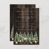 Invitation Fête de Noël d'hiver Bois rustique (Devant / Derrière)