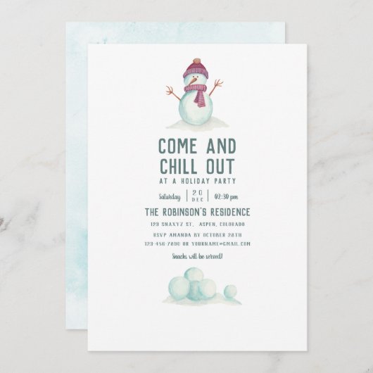 Invitation Fête de Noël d'hiver de style vintage (Devant / Derrière)